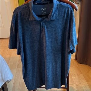 FLX Men's Heather Navy Polo Shirt